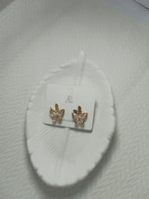 Korean Clover Butterfly Gold Earrings